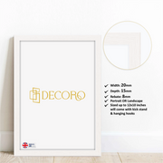 White Picture Frame Wall Art Photo 20mm Frame