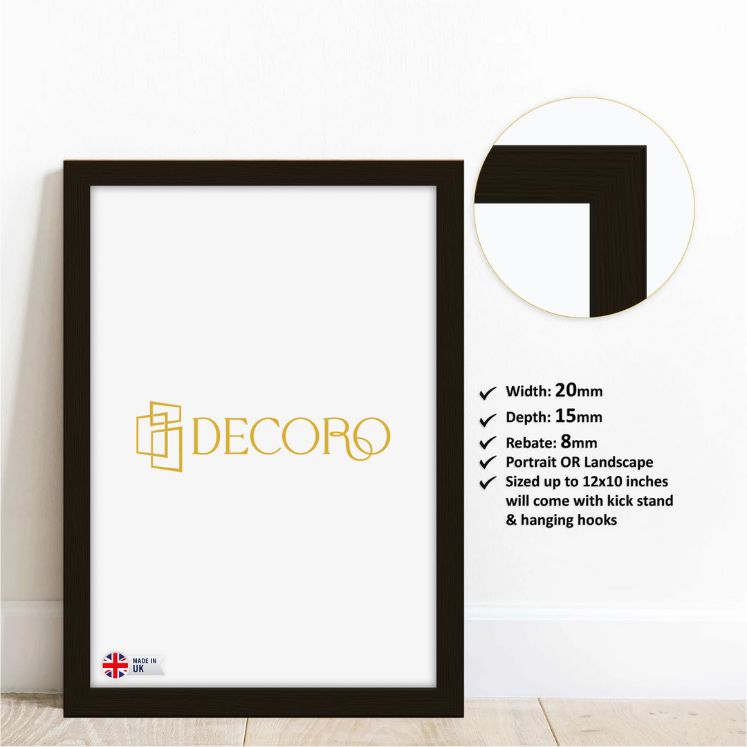 Ash Black Picture Frame Wall Art Photo 20mm Frame