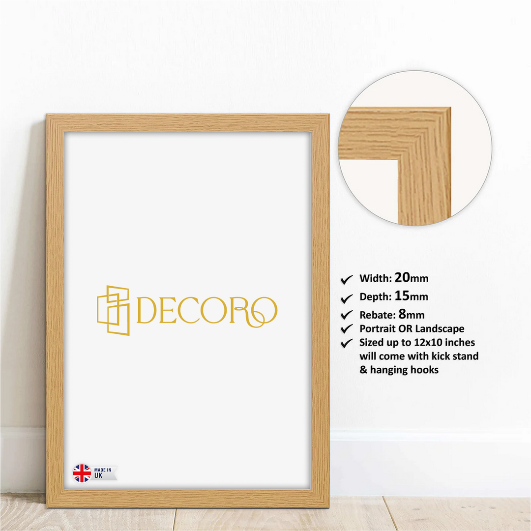 Oak Picture Frame Wall Art Photo 20mm Frame