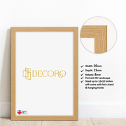 Oak Picture Frame Wall Art Photo 20mm Frame