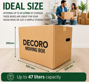 DECORO 10 Pack Large Cardboard Moving Boxes 52x30x30cm (47L)